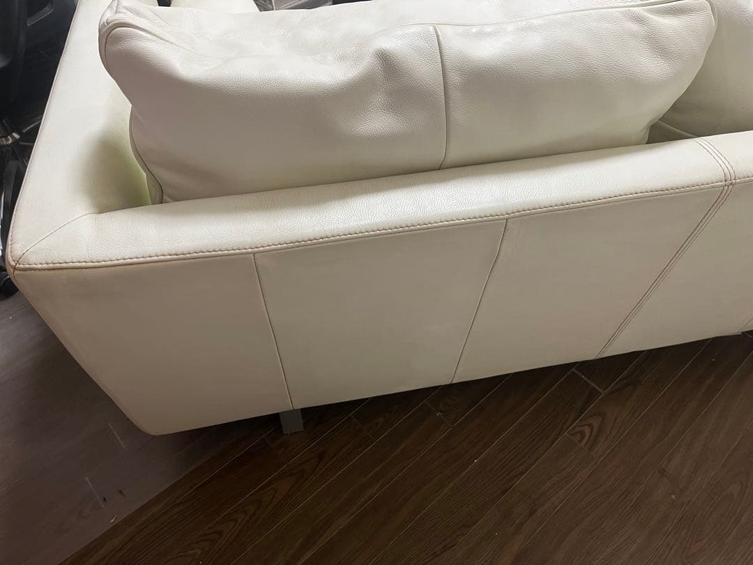 アクタス☆ACTUS 本革ソファ ギャラリーM　ホワイト 2.5人掛け