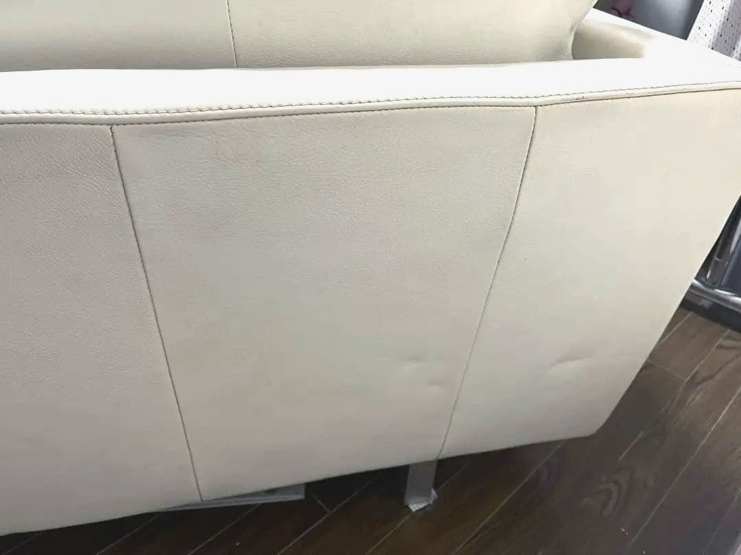 アクタス☆ACTUS 本革ソファ ギャラリーM　ホワイト 2.5人掛け