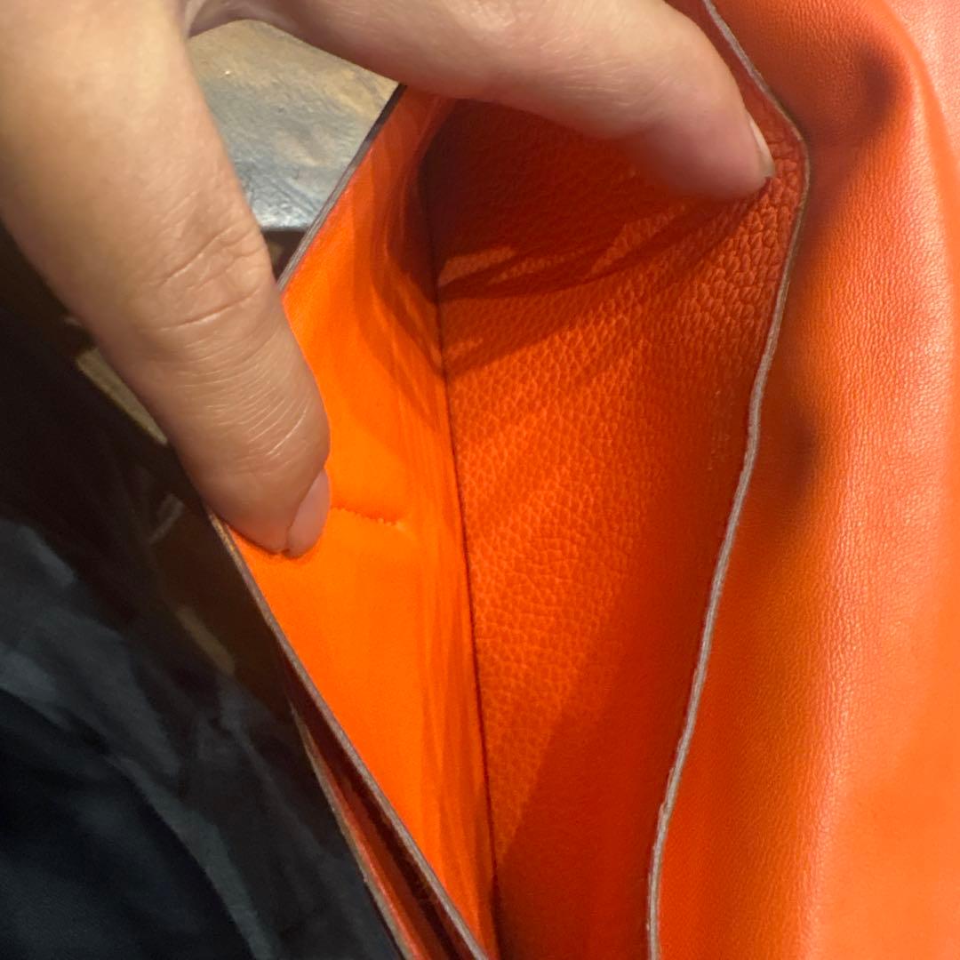 【最終値下しました】【美品】エルメス 長財布 ドゴンロング トゴ オレンジ