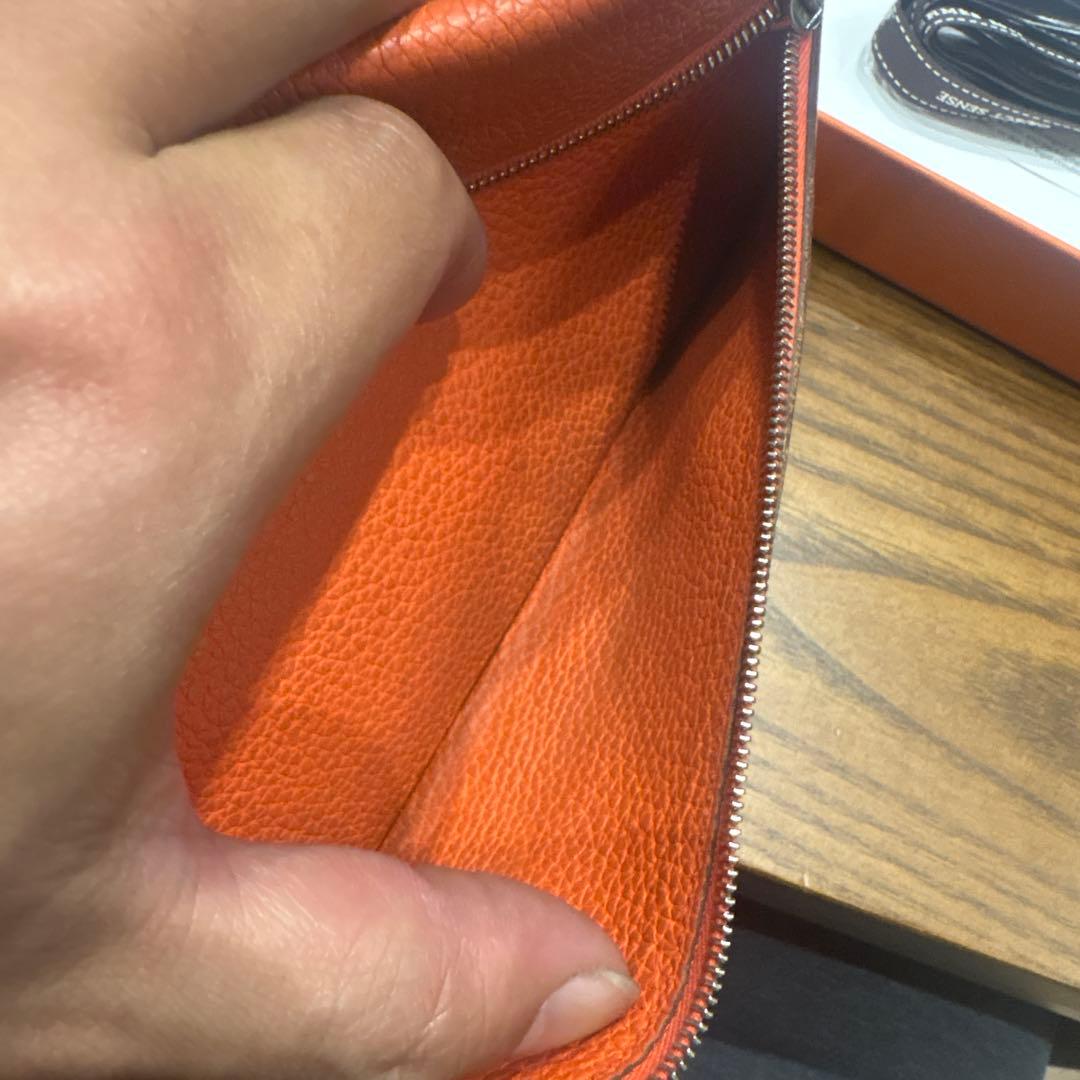 【最終値下しました】【美品】エルメス 長財布 ドゴンロング トゴ オレンジ