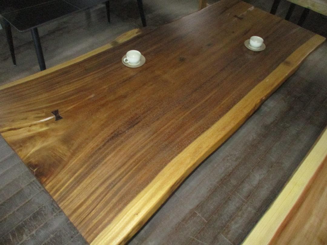 J-0026■　モンキーポッド　テーブル　ローテーブル　ダイニング　座卓　一枚板