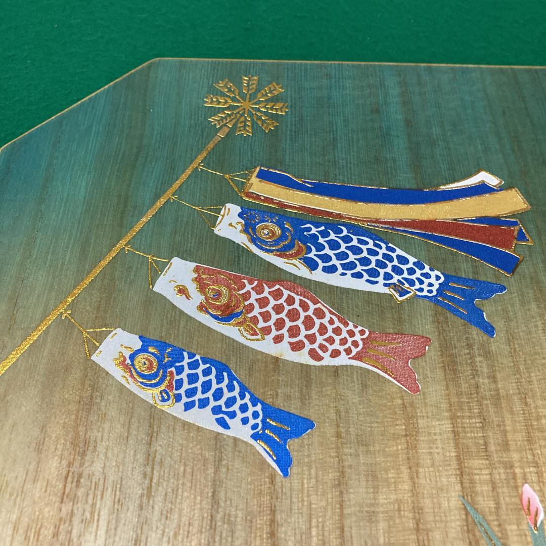 木製 SDB1 五月人形　木製台屏風　台巾34㎝位　木目込　端午の節句子供大将