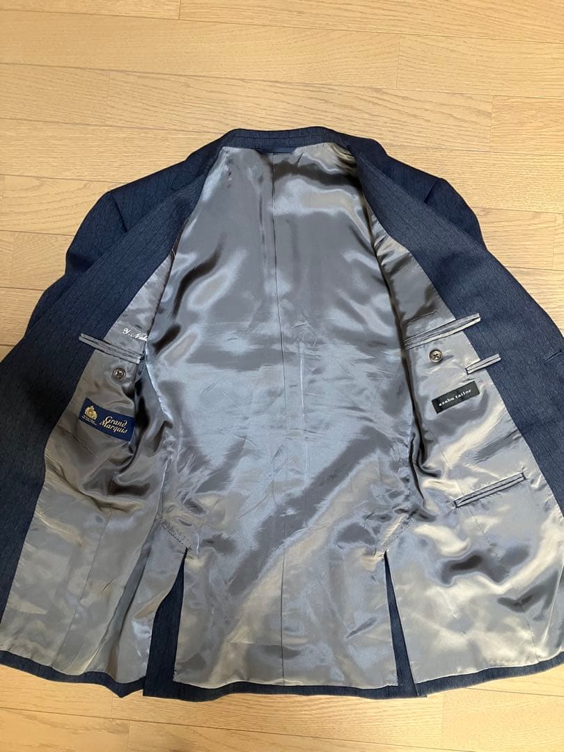 麻布テーラー スリーピーススーツ ダークブルー