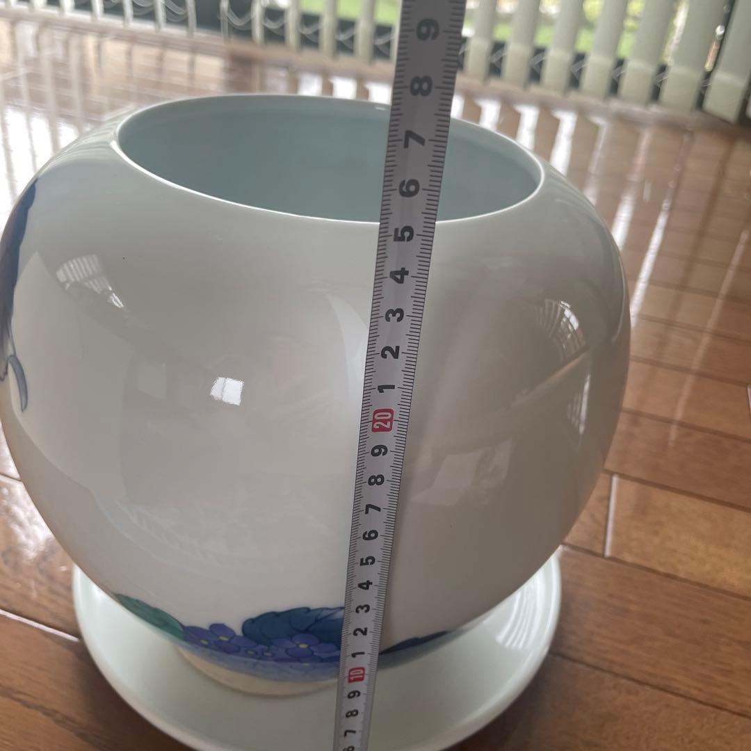 伊万里焼　大型植木鉢　花瓶　紫陽花