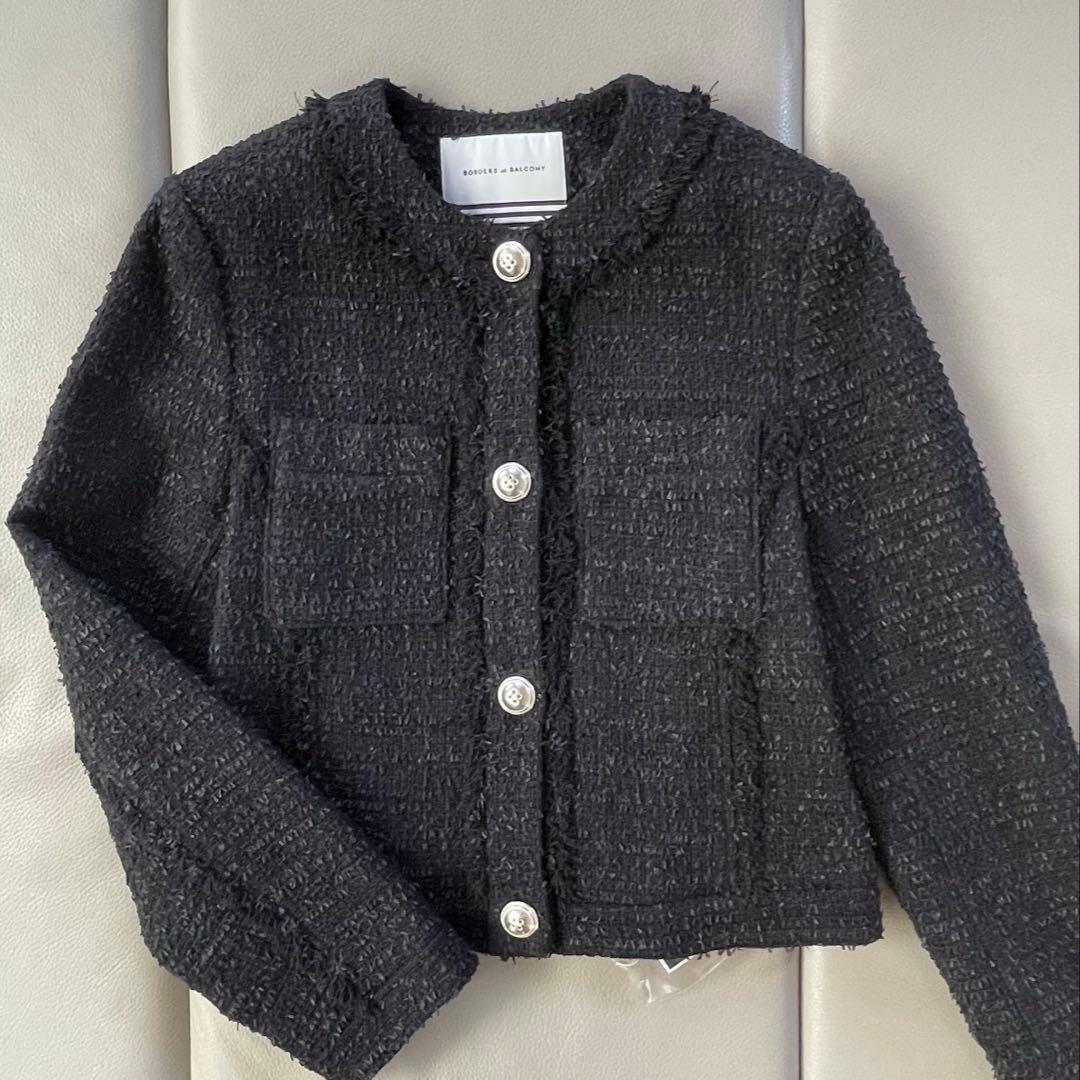 ☆未使用☆ボーダーズアットバルコニー　フリンジツイードジャケット