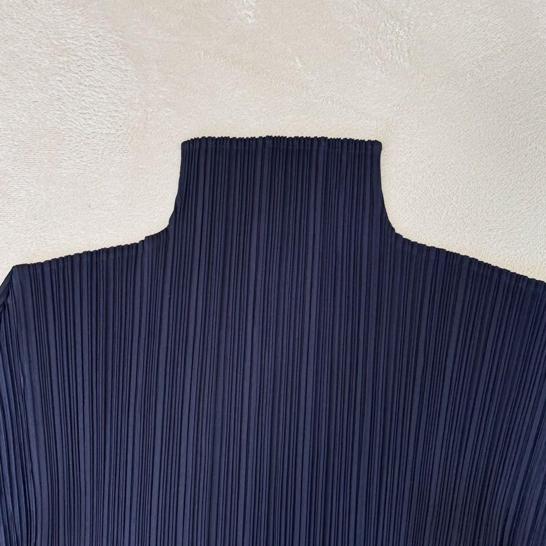 美品✨PLEATS PLEASE プリーツ　ネイビー　XLサイズ 長袖　トップス
