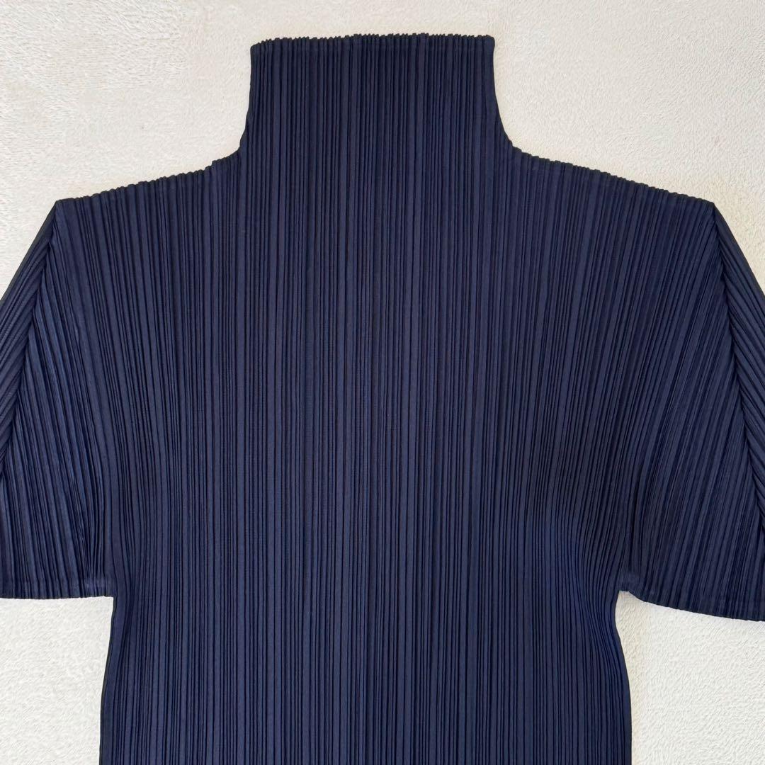 美品✨PLEATS PLEASE プリーツ　ネイビー　XLサイズ 長袖　トップス