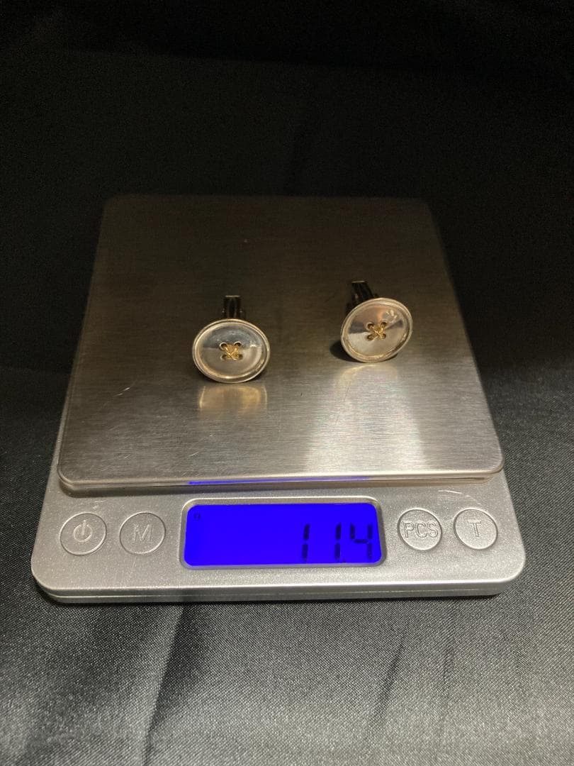 美品 ティファニー カフス ボタン モチーフ コンビ 925 750 18K