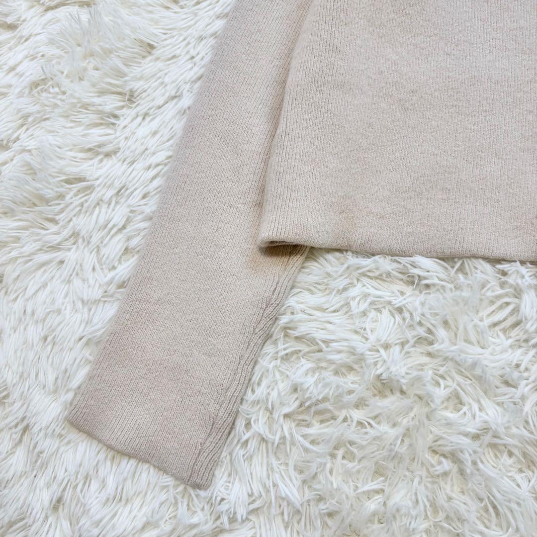 【美品】anuans アニュアンス ラクーンブレンドノーカラーニットジャケット