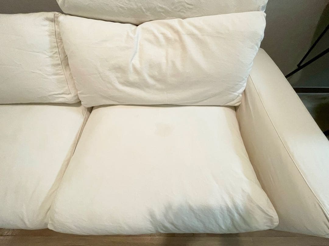 無印良品 2.5シーター ワイドアーム ダウンフェザーポケットコイル 生成