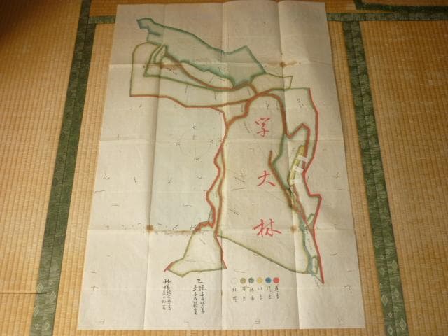 極希少 1889年（明治22年◆東京府⇒神奈川県西多摩郡調布村成立の手書き古地図