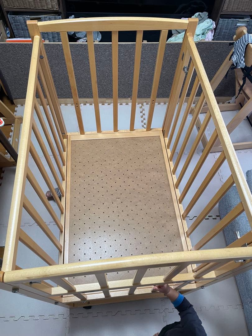 ヤマサキ　ツーオープン　布団60×90センチ用　ミニベビーベッド