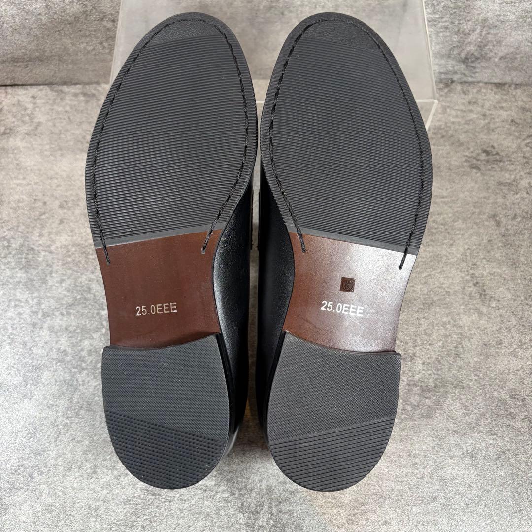 新品　オリヒカ 25cm EEE イタリアンレザー ローファー マッケイ 黒