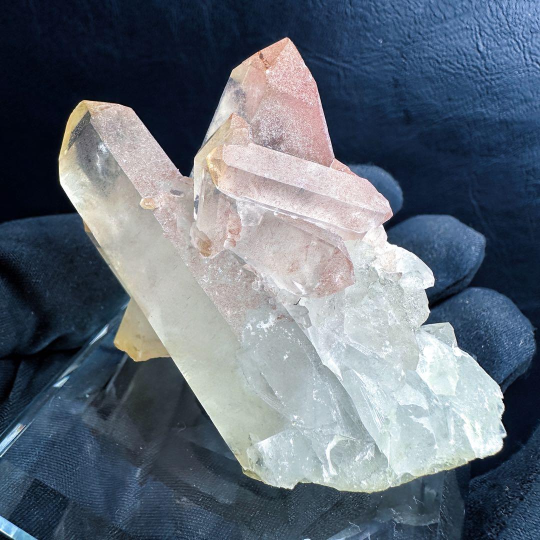 希少❗️高品質❗️超綺麗☆ピンク♡ヒマラヤ水晶 クラスターレインボー天然石A1376