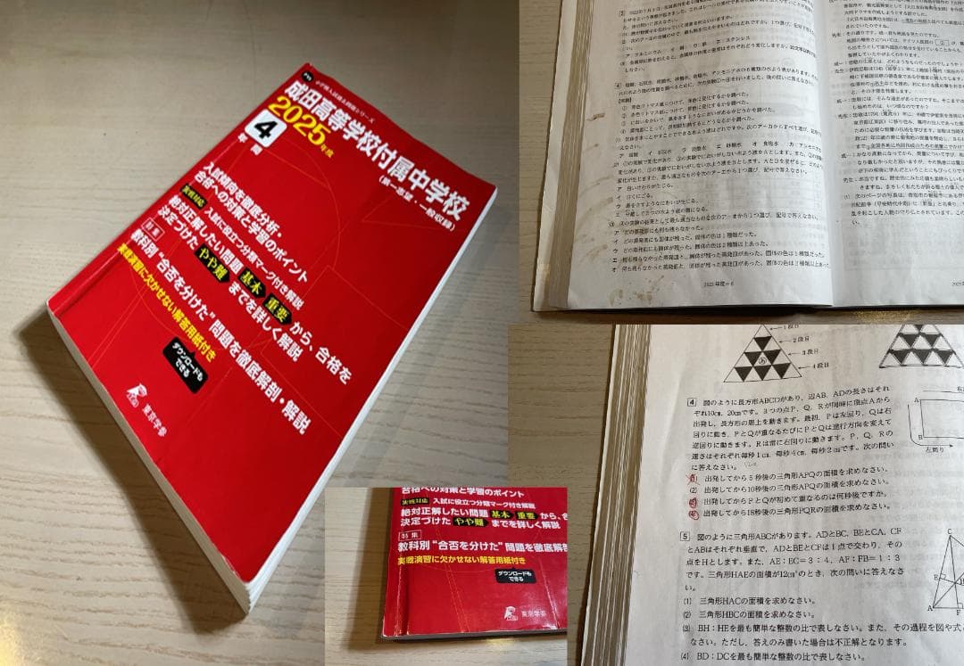 【まだ間に合う！】成田高等学校附属中学校　過去問題集　★値段交渉可