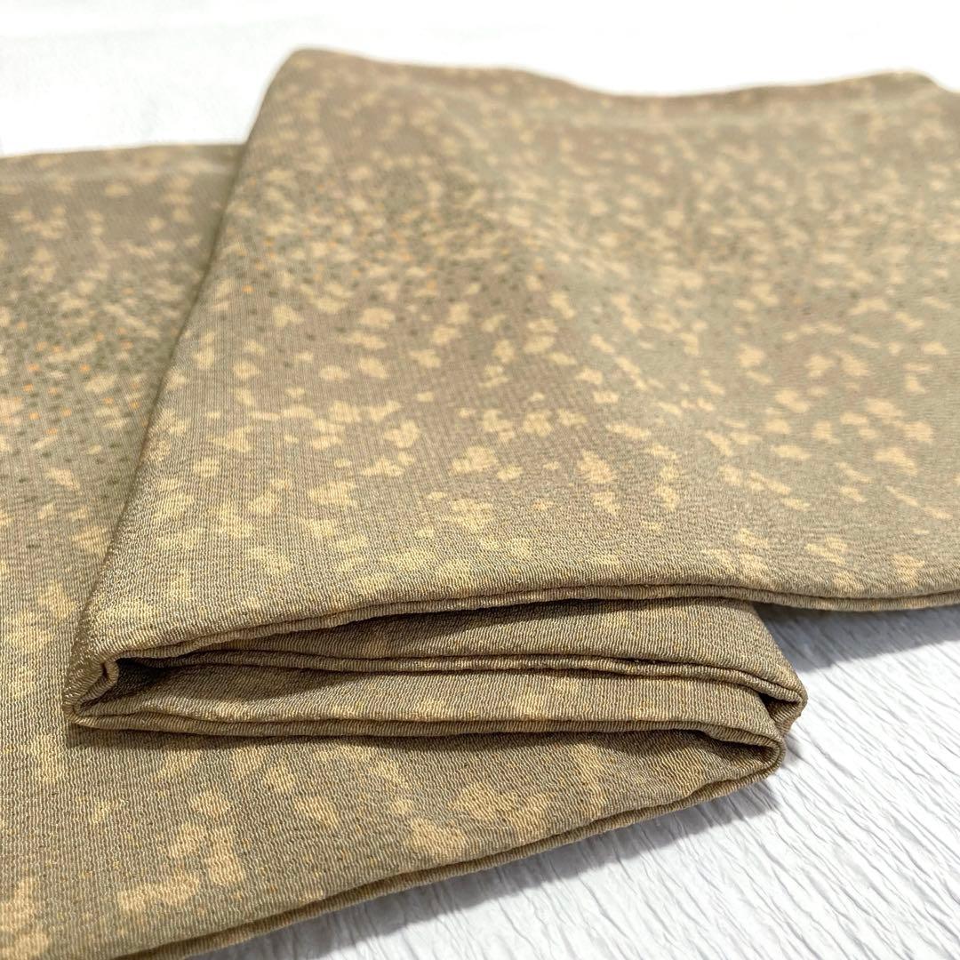 【美品✨】東レシルック　洗える着物　小紋　水玉　霰調　桑染色　手縫い仕立て　H1