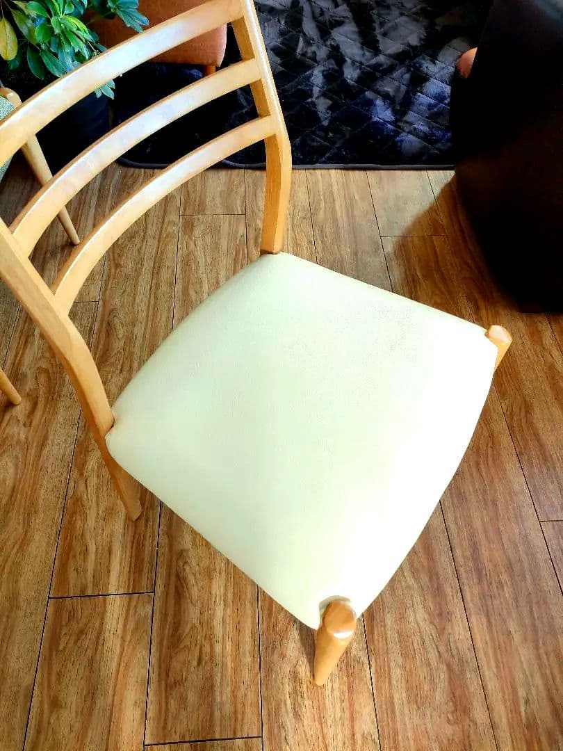 ORION　朝日木材　ダイニングチェア　合皮カバー付き　２脚