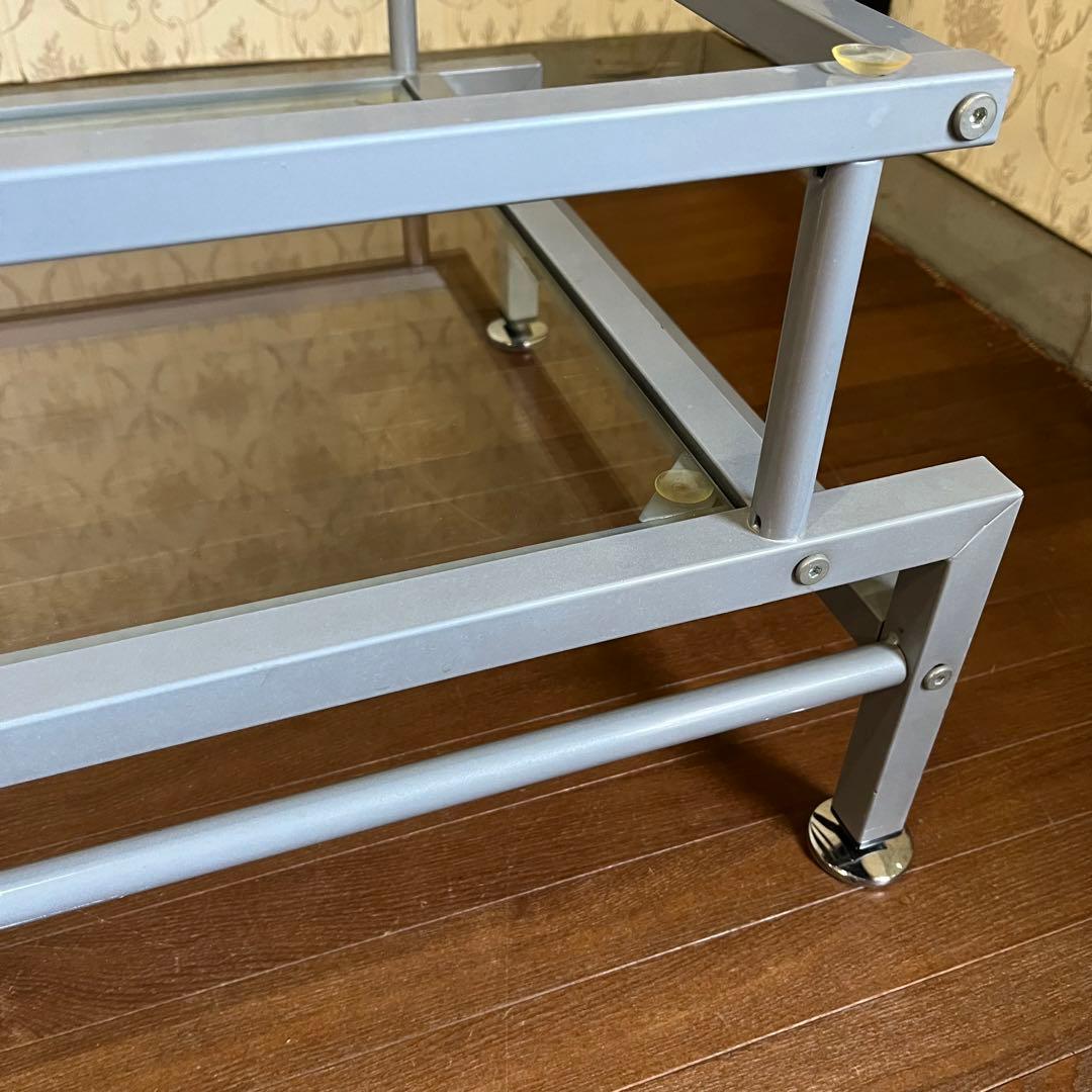 【インダストリアル】アイアンフレーム ガラステーブル センターテーブル 男前