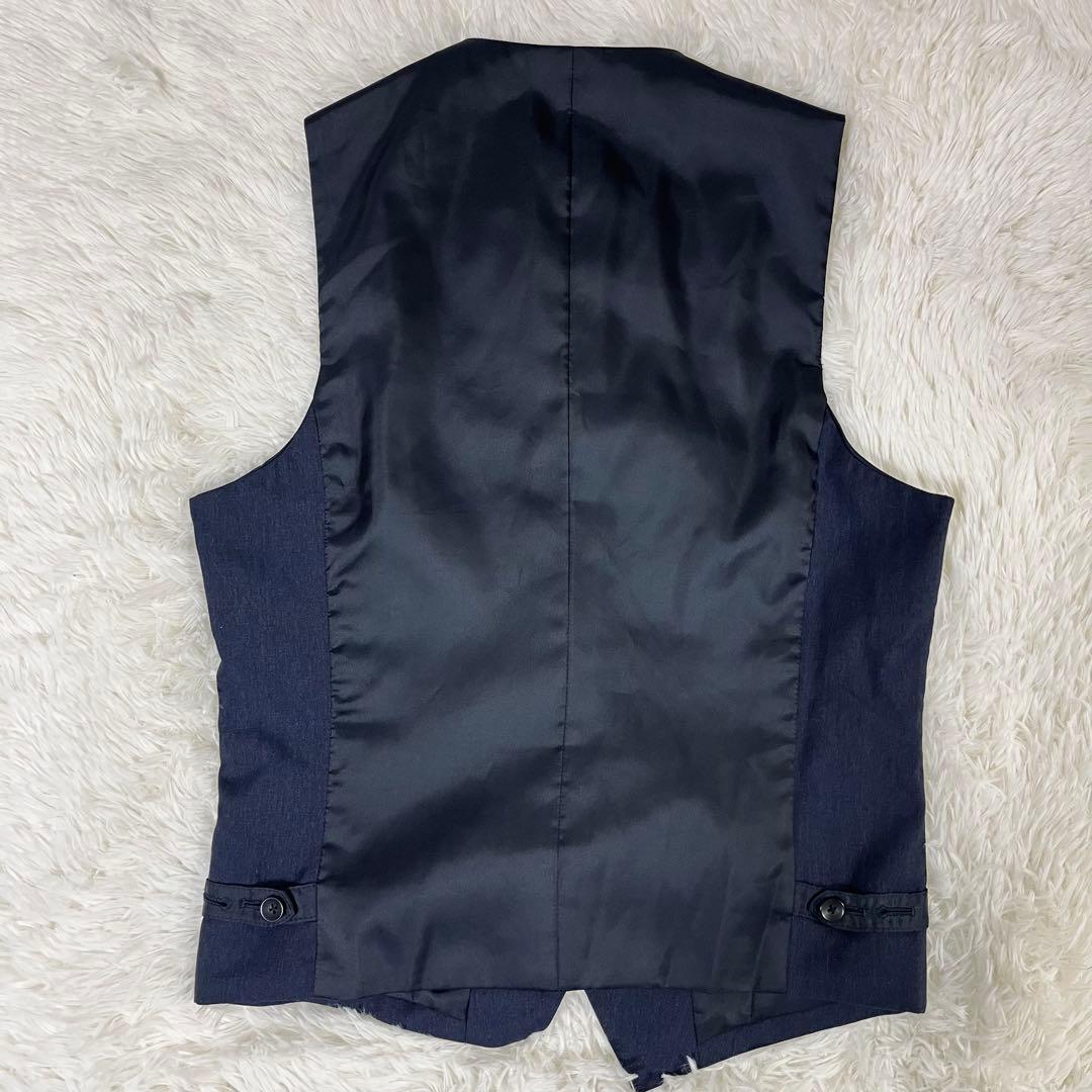 【美品/イタリア生地】スーツセレクト 3ピース セットアップ A5 ネイビー