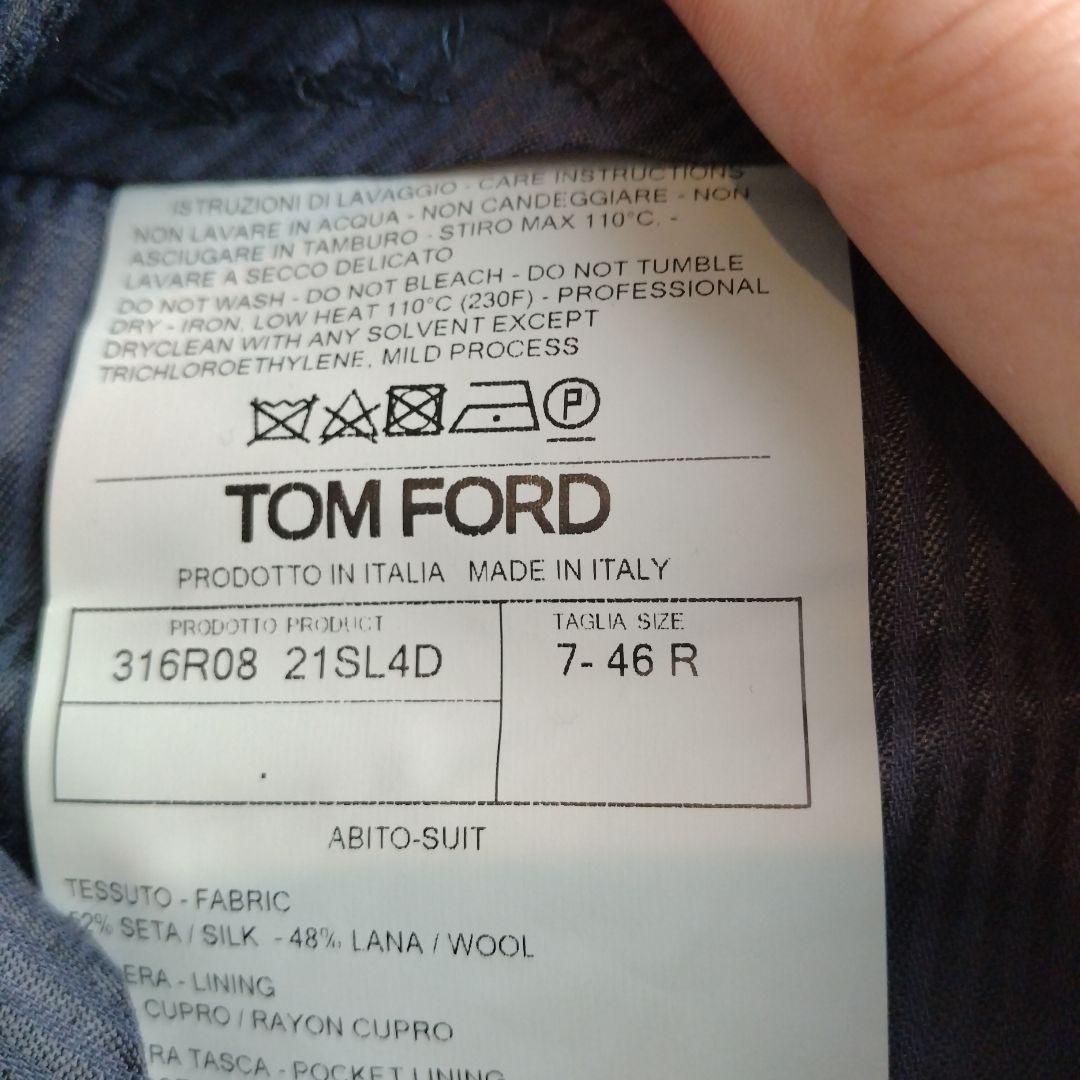 TOM FORD ネイビー シングル　ピークドラペル　高級スーツトムフォード
