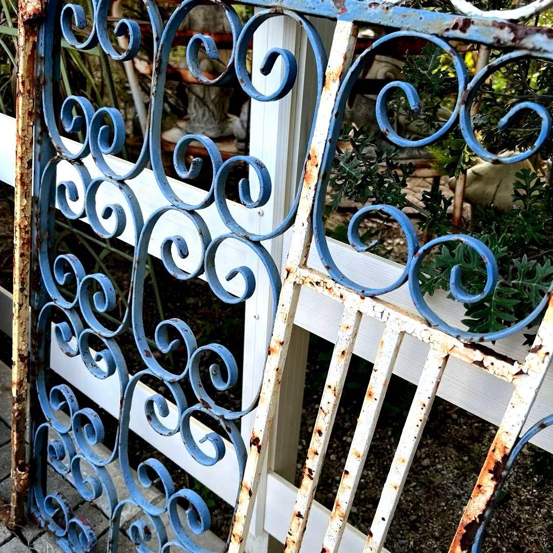 英国アンティークアイアンフェンス2枚セット