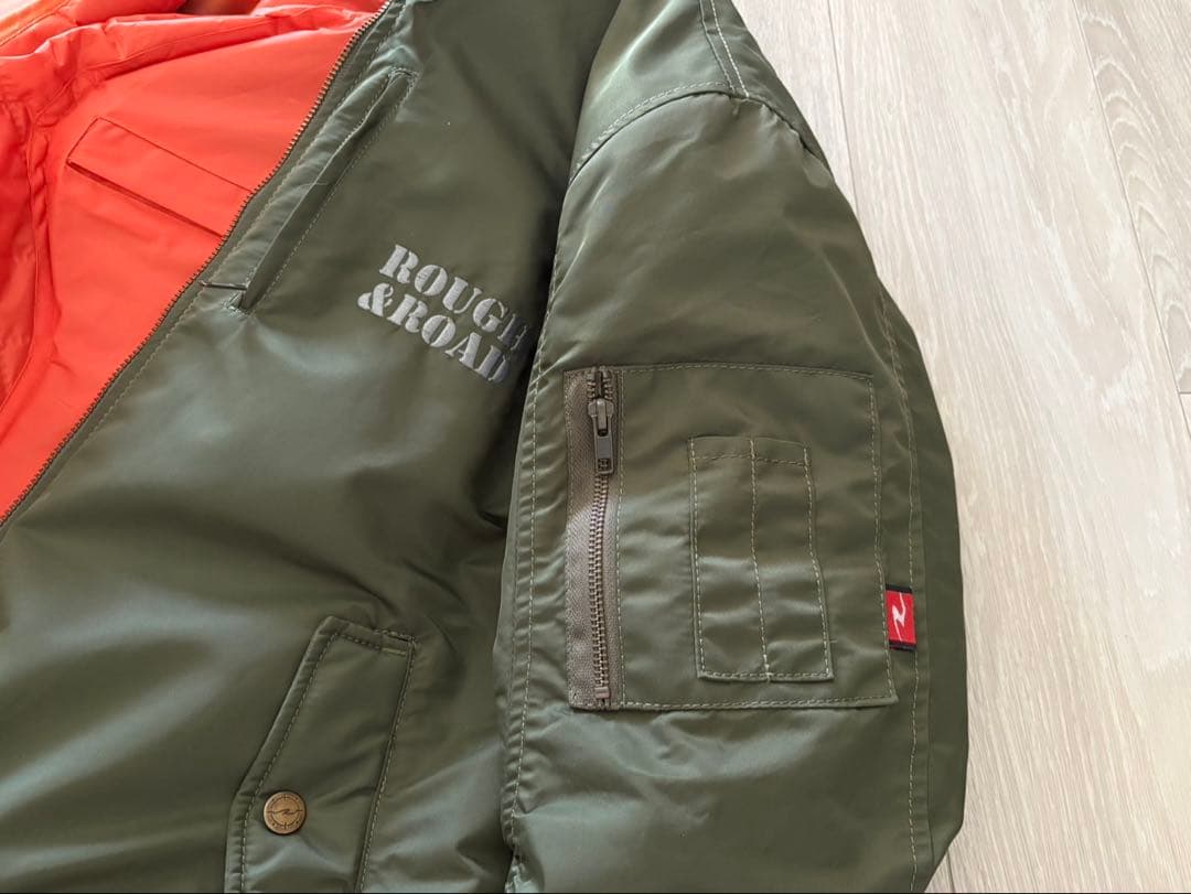 試着のみROUGH&ROAD バイクジャケット サイズ Lオリーブグリーン