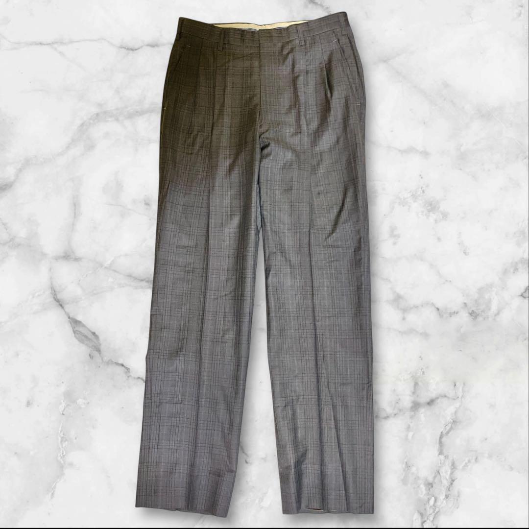 極美品☆HANABISHI☆ゼニア☆スーツセットアップ☆チェック柄☆グレー☆L