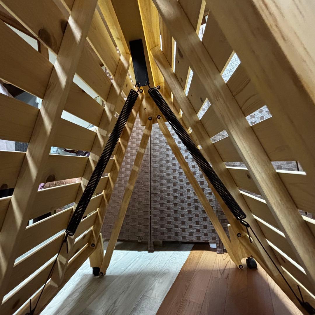 【美品】中居木工 折りたたみスノコベッド シングルサイズ　天然木