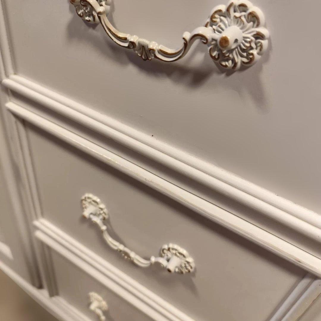 リュバンシュ ロココ アンティーク風 キー付 ホワイト洋服ダンス キャビネット