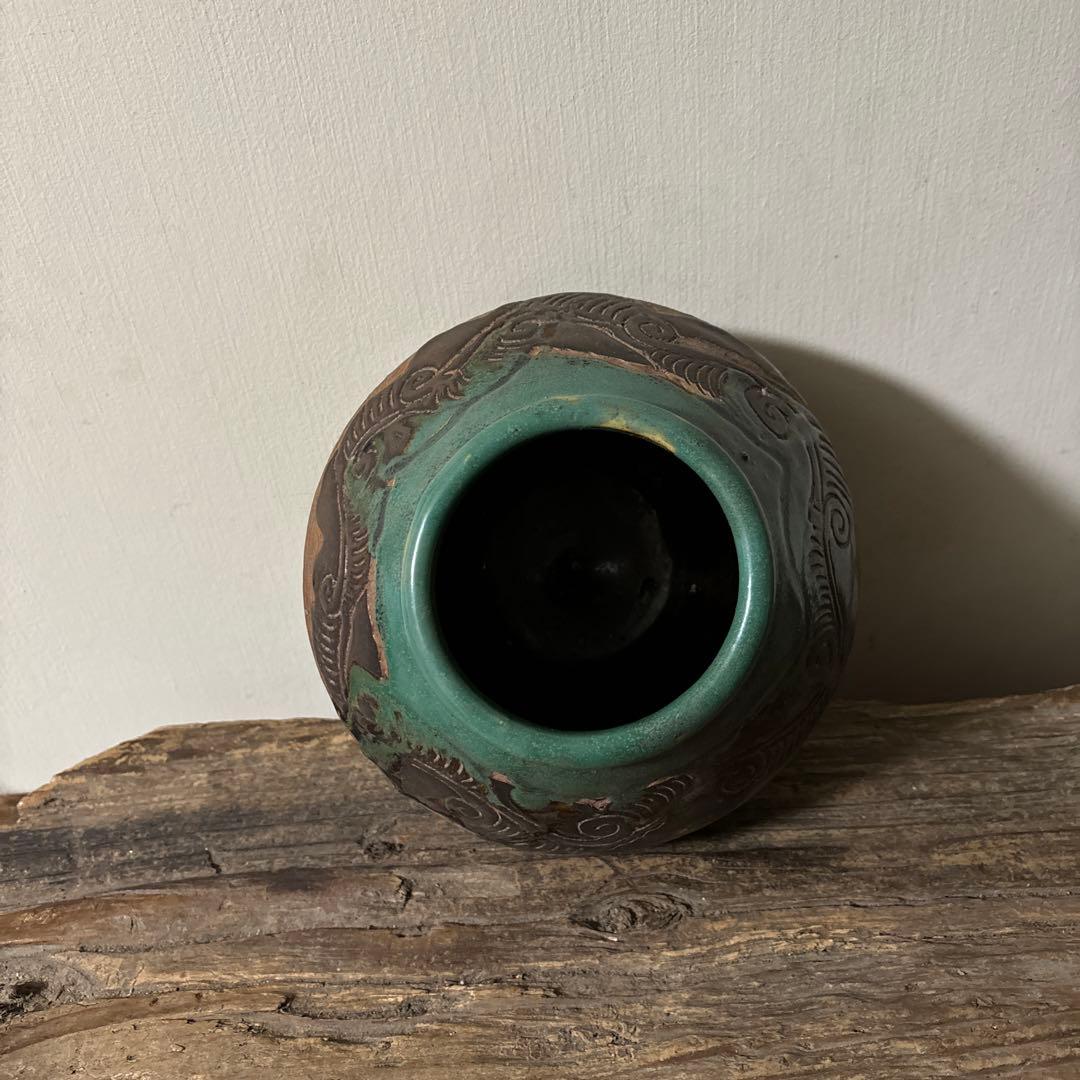 琉球古典焼　壺　古民芸.やちむん.壺屋焼.古道具.骨董品.アンティーク　検:李朝