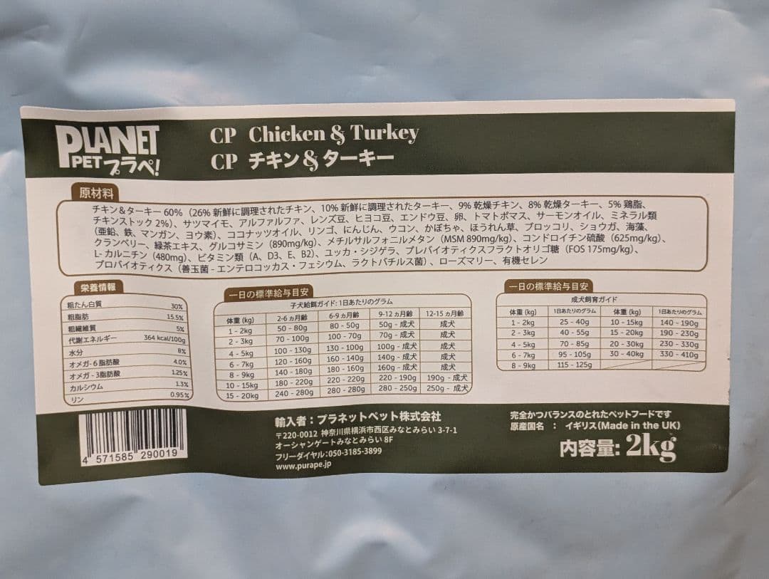 プラペ チキン&ターキー 2kg×2袋