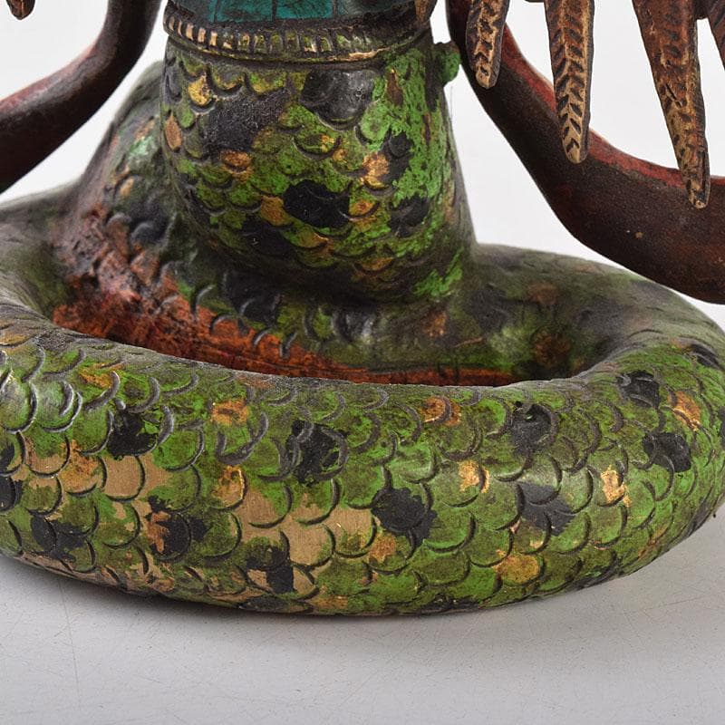 仏教美術　古銅鍍金彩色　彩繪描金嵌寶石　チベット仏　仏像　置物　V　8118