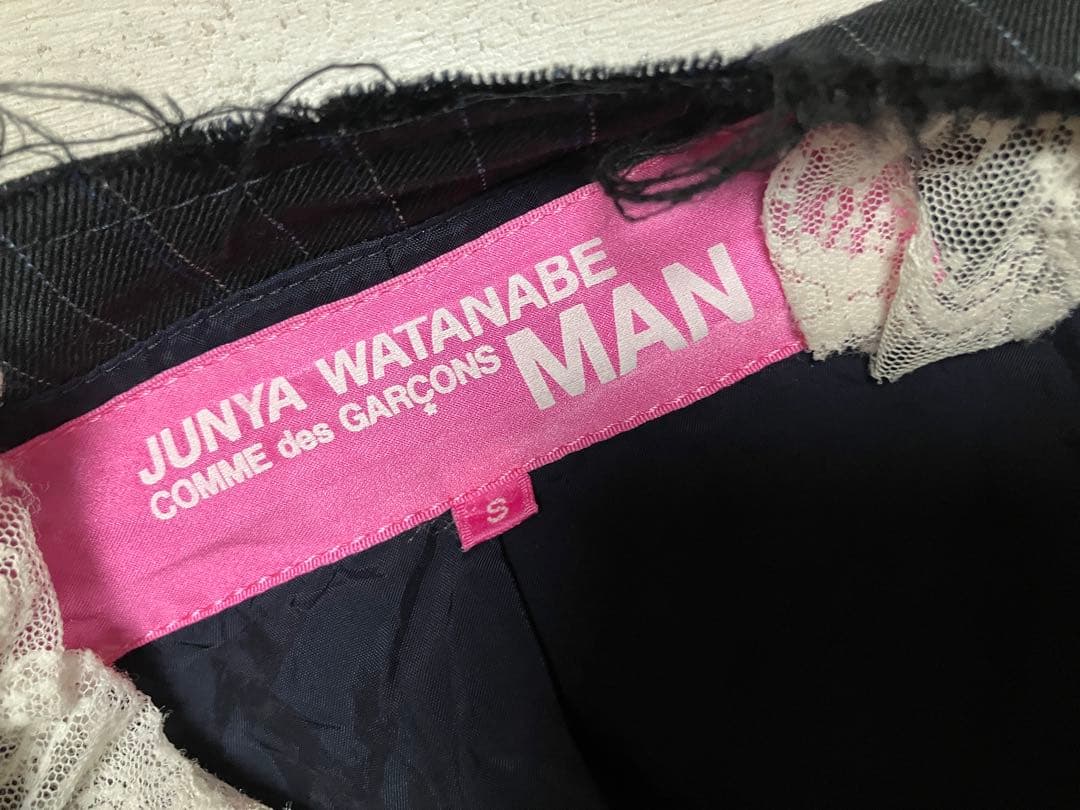 ジュンヤワタナベコムデギャルソンマンピンク ピンストライプフリルジャケット