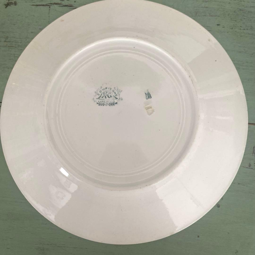 リュネヴィル　lunéville 白鳥やカメオ柄のプレート　フランスアンティーク