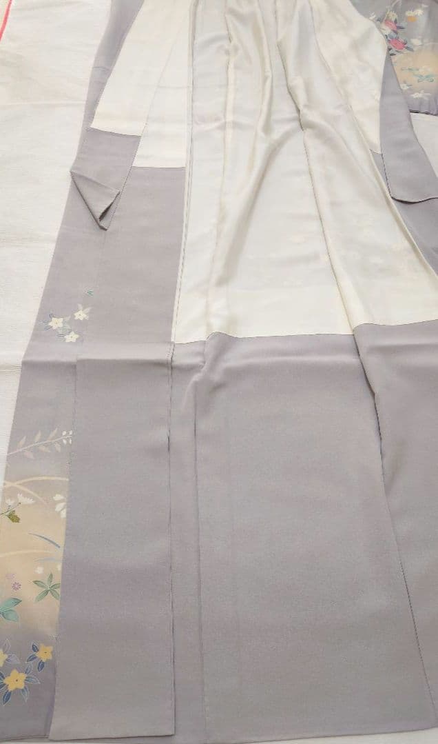 正絹　袷　訪問着　藤色