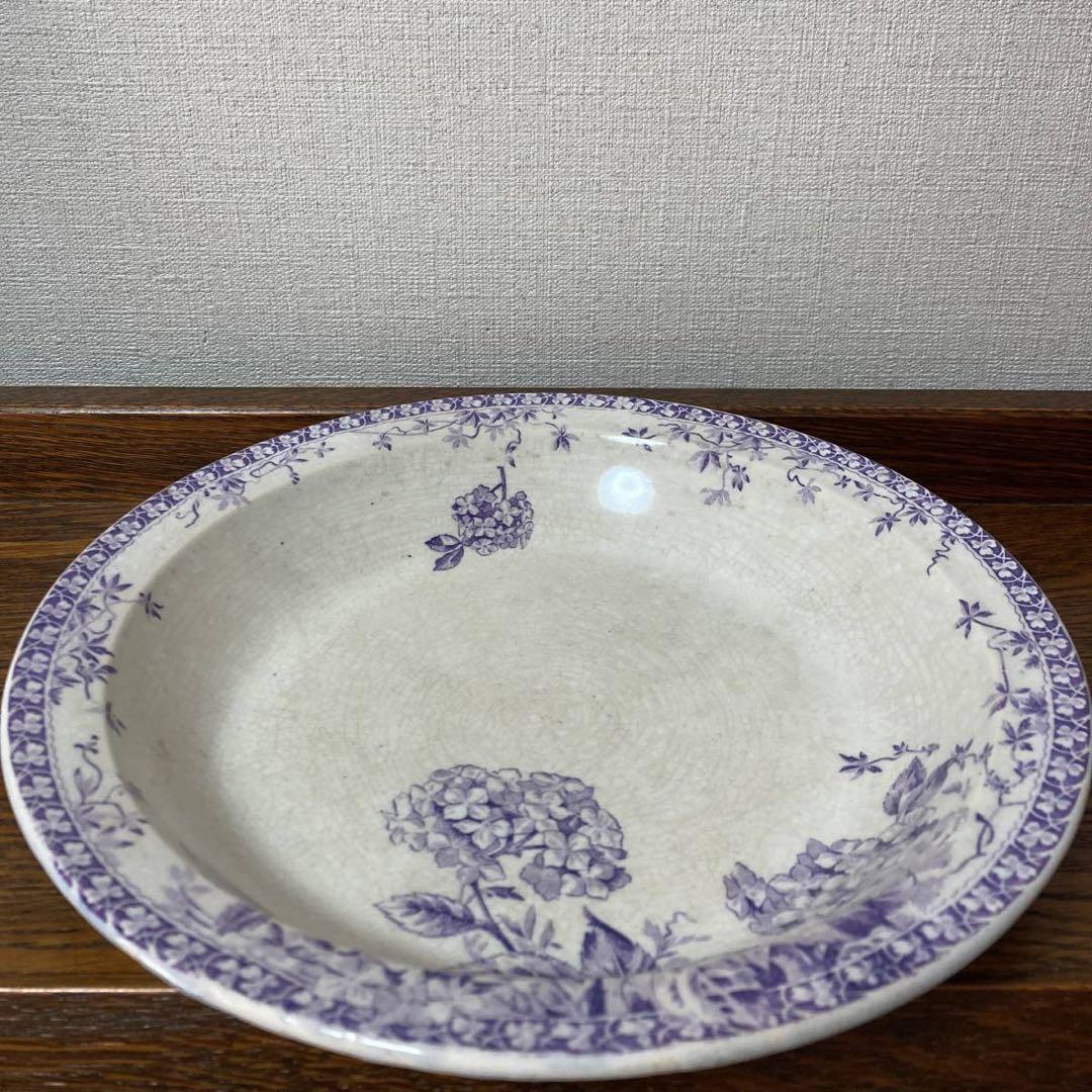 フランス アンティーク☆ジアンGien ボウル 深皿 紫陽花