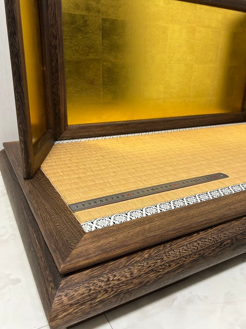 超美品　特大　お雛様　親王飾り用　総焼桐　①屏風金箔15号②飾台(竜鬢畳)40号