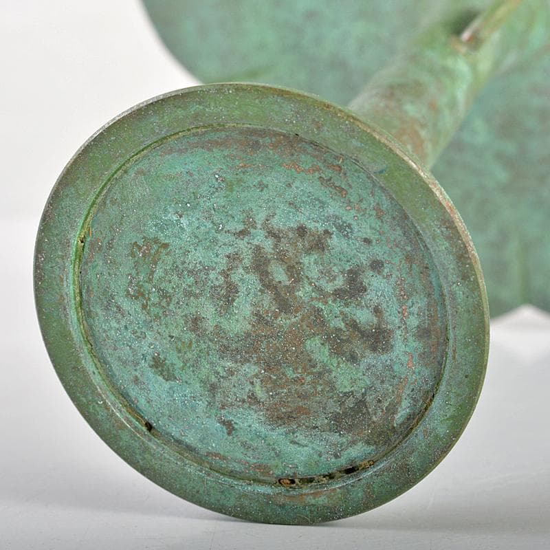 風炉師　藤井宗喜作　唐銅　桔梗口　花入　共箱　V　R7191B