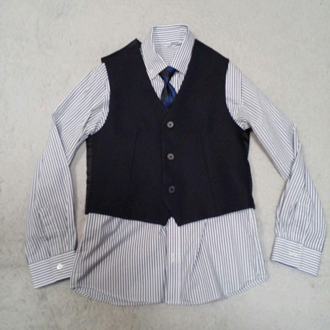 ワンダーファクトリー 150 紺 フォーマルスーツ 卒服 完品