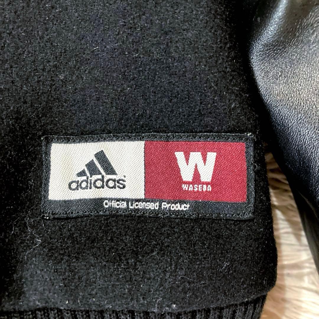 adidas × 早稲田大学　カウレザースタジャン 2003年・限定　黒　M