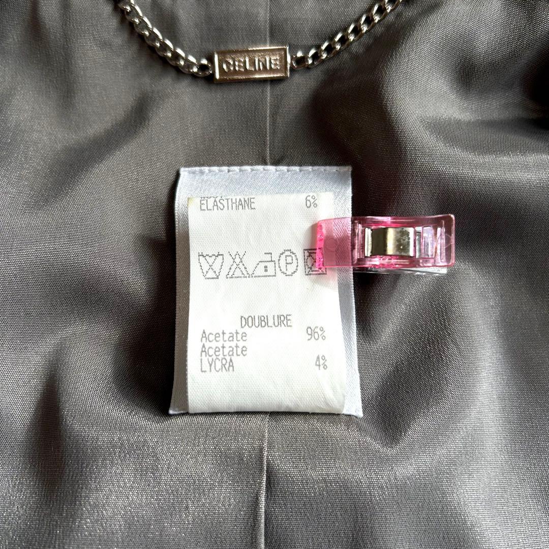 美品 CELINE テーラードジャケット 38 ヘリンボーン ツイード