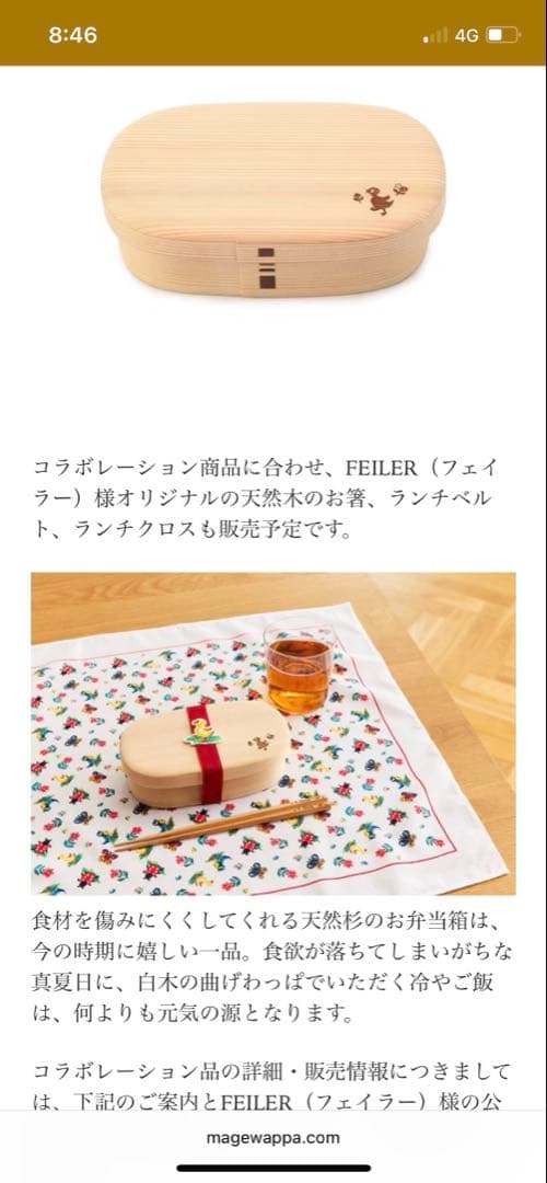 FEILER（フェイラー）×柴田慶信商店 曲げわっぱ弁当箱ハイジ