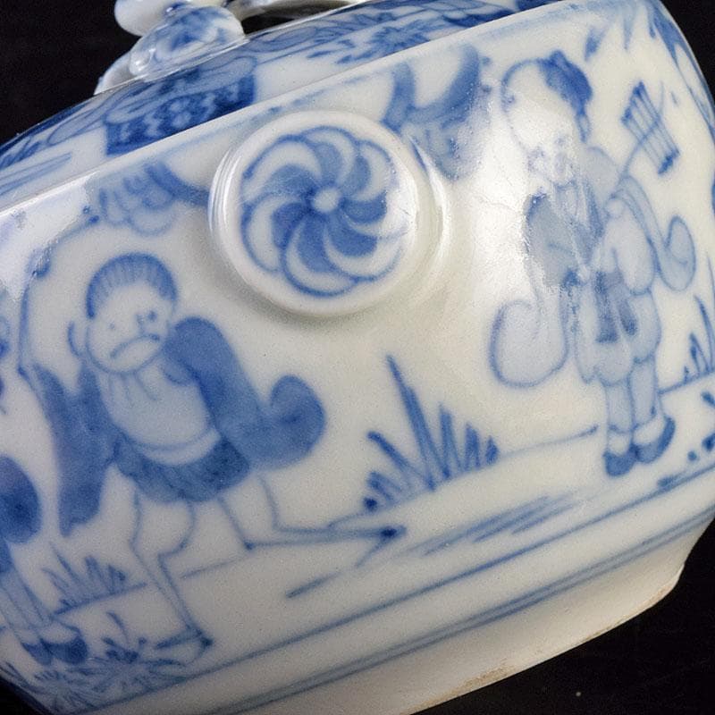 煎茶道具　平戸焼　染付　人物文　宝瓶　V　R9205