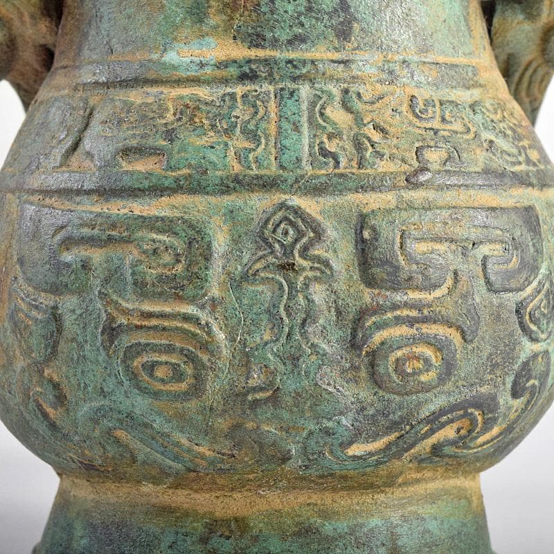 中国　古銅青銅　饕餮文　香炉　M　R8784