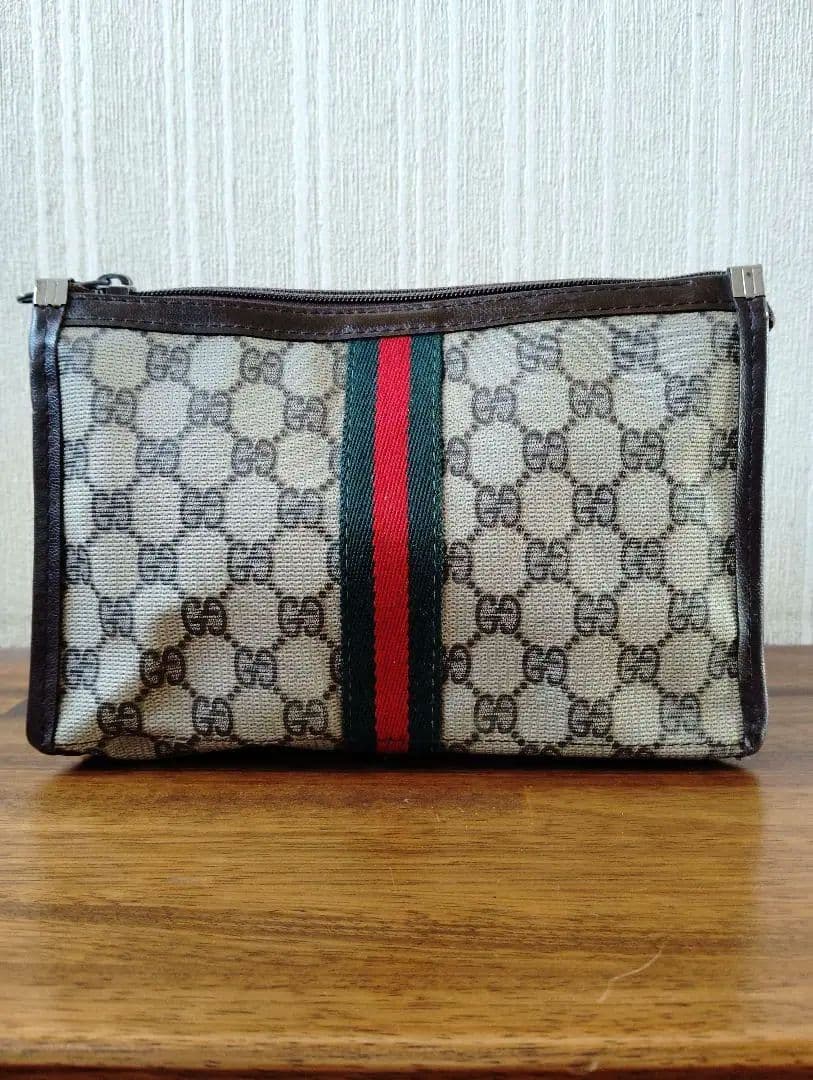 将　GUCCIグッチ　オールドグッチ　シェリーライン　GG　クラッチバック