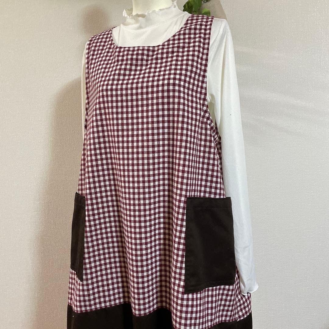 ＆LOVE様　ギンガムチェック　エプロン　ワンピース