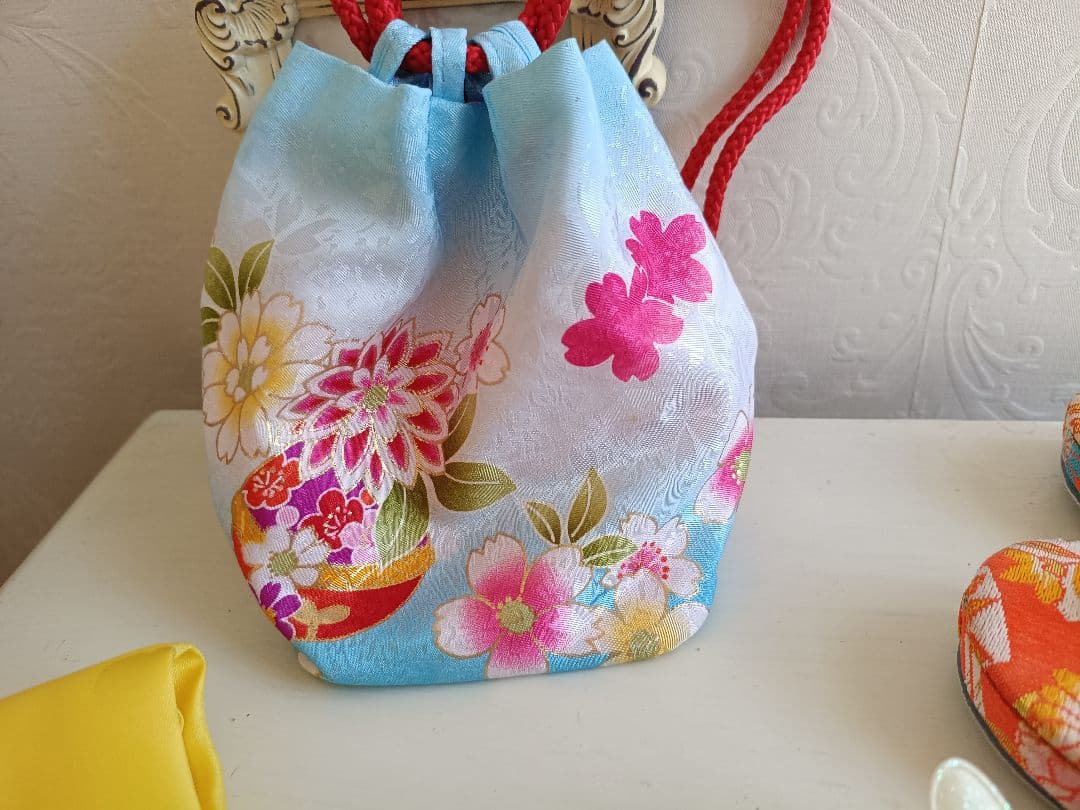 アンティークピンクの着物とキラキラ作り帯セット