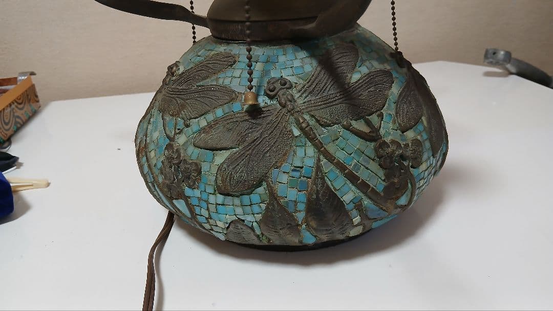 ティファニー　ドラゴンフライ　アンティーク品ステンドグラス　フロアスタンド