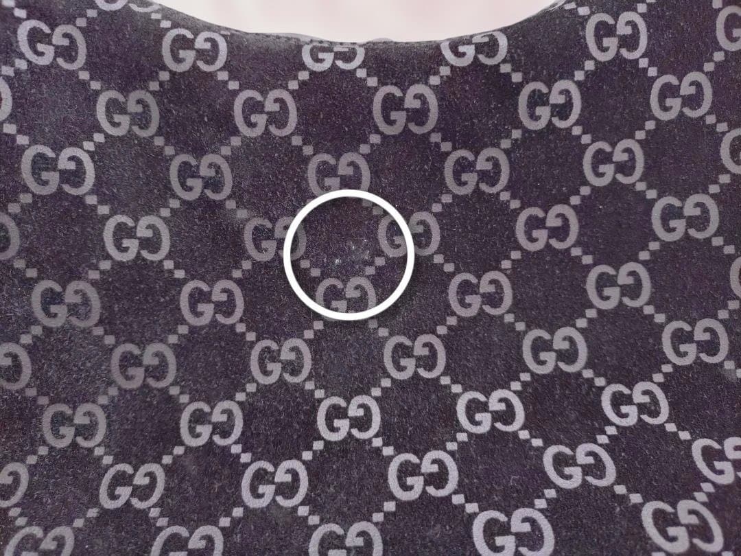 GUCCI スエード GG ショルダーバッグ 黒