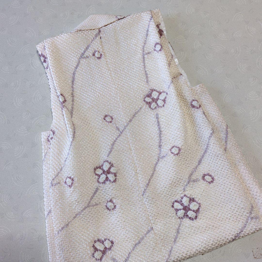 七五三３歳正絹総絞り手縫いの被布（中綿無し）アイボリー色